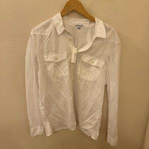 NEW James Perse Mens Standard Shirt Button down Double Pocket White